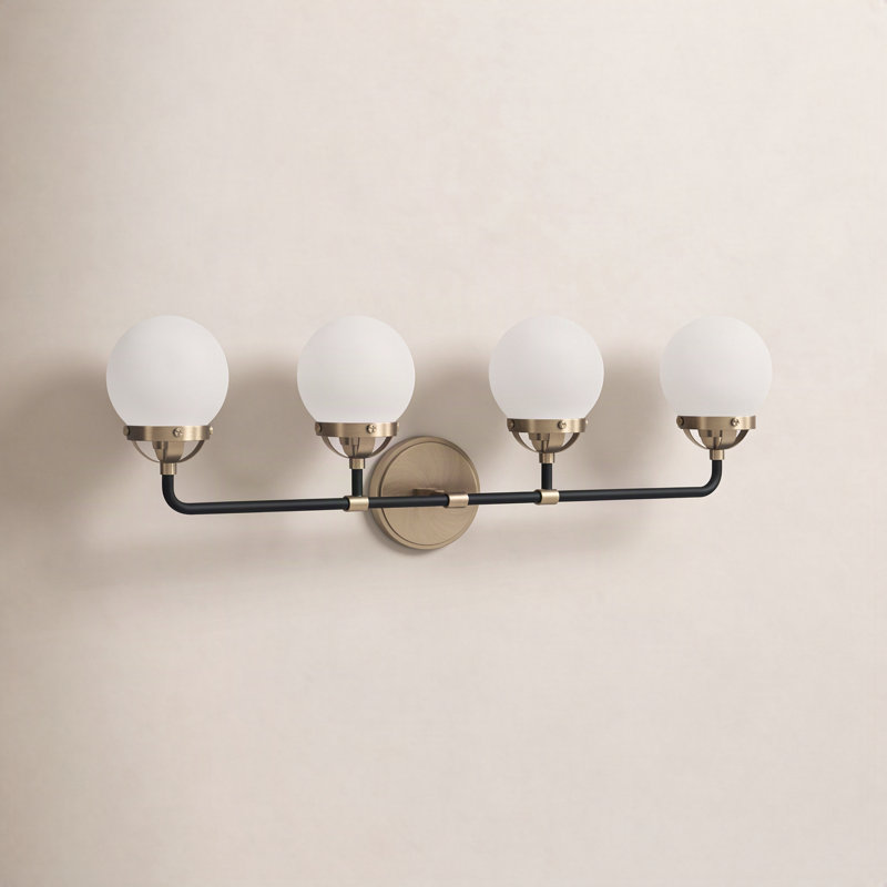 Newport 4-Light Steel Vanity Light, Satin Brass, No 