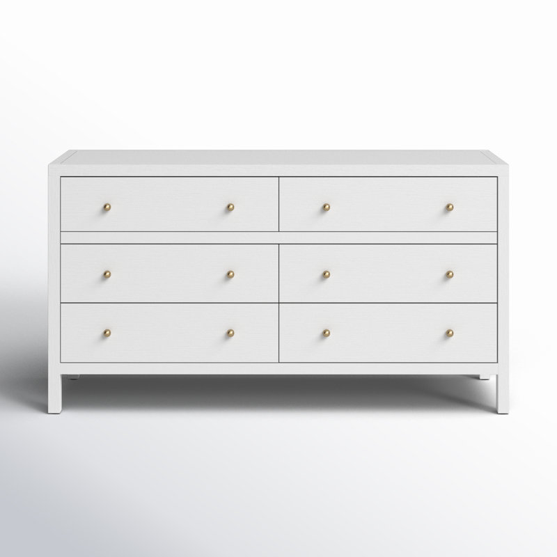 Nora 6-Drawer Dresser, Textured White