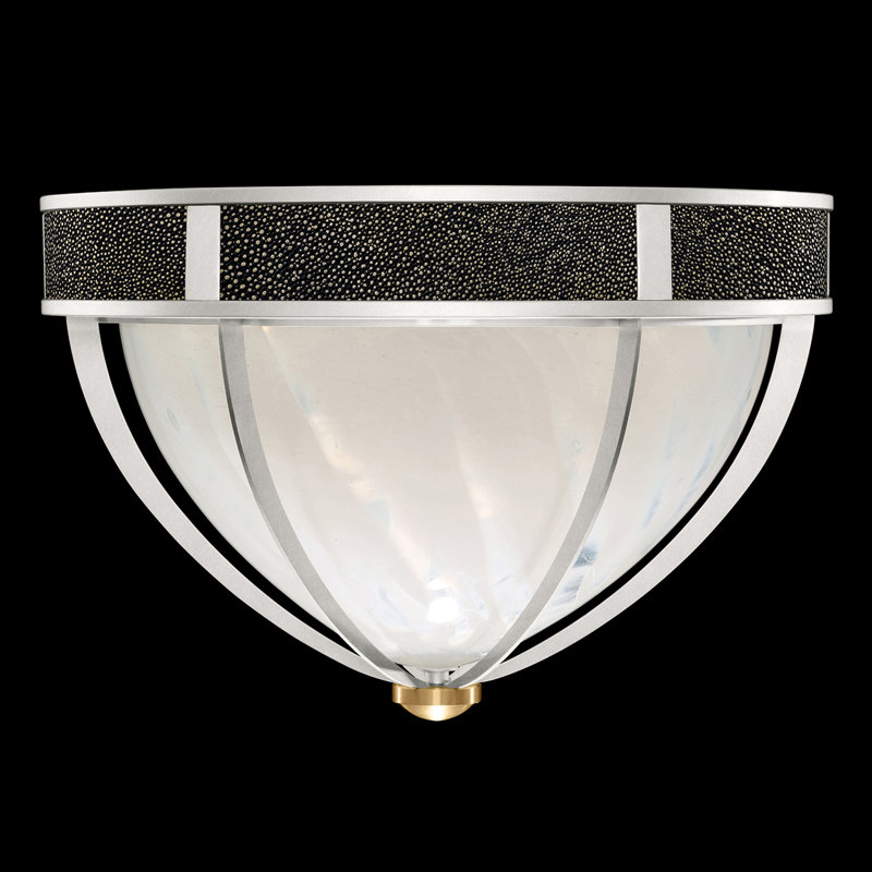 Plafonnier encastré rond 18,75 po Mirage, Feuille d'argent standard / laiton, Chevalier noir