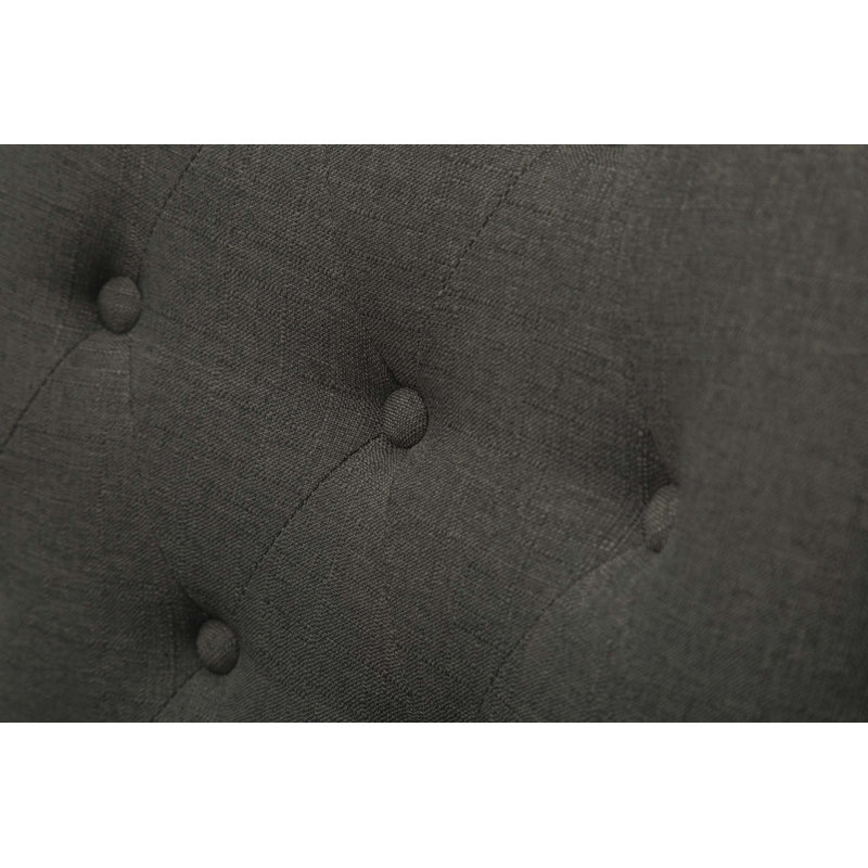 Fauteuils à oreilles capitonnés en bois massif capitonnés, Gris anthracite