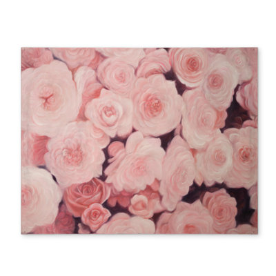 Romantic Pink Flower Field Polyester Placemat | Home Decor