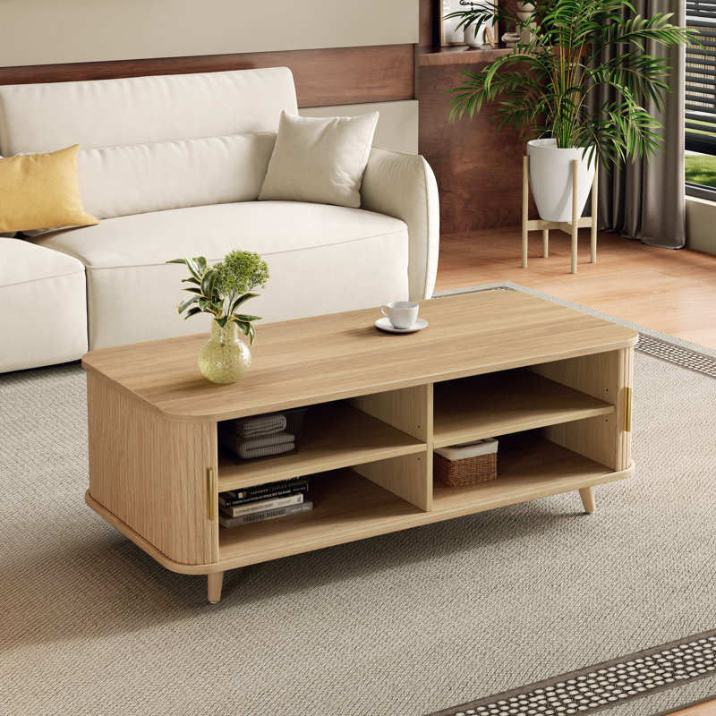 Table basse moderne avec rangement Mid-Century
