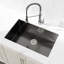 Évier de cuisine en acier inoxydable, évier simple encastré, évier fait à la main avec drain standard et crochet-118695909