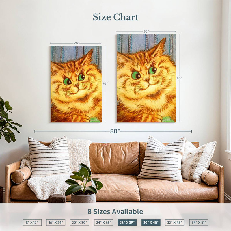 Brampt Quizzical Cat, 39" H x 26" W