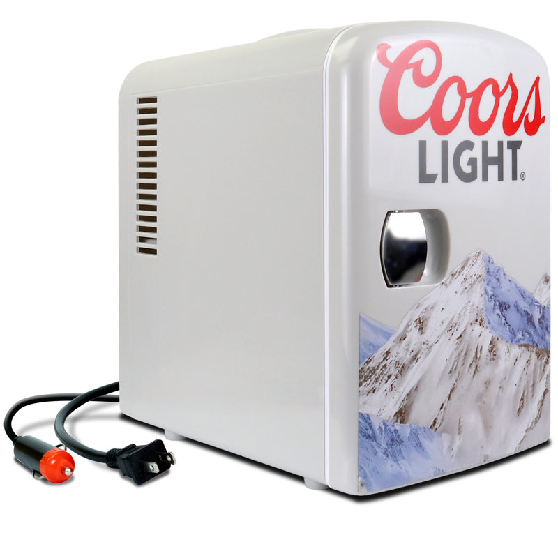 Mini réfrigérateur léger de 4 L Coors, refroidisseur thermoélectrique portatif 6 canettes, gris