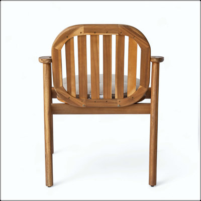 Chaise de salle à manger en bois d'acacia avec coussin Meja (ensemble de 2)