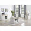 Blanc antique rustique Table basse dorée pour le salon, bois massif et amp; Métal avec tiroir coulissant central