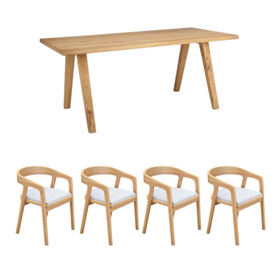 4 - Person Solid Wood Solid Wood Top Four Leg Dining Set