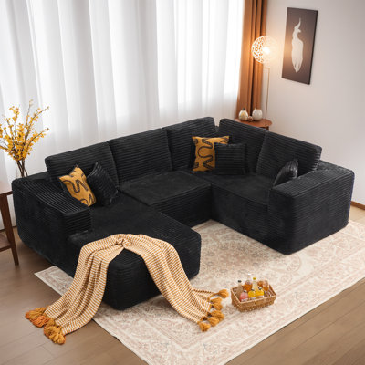 No Assembly Required Upholstered Sectional, Free Combination Sofa For Living Room, Home Theater