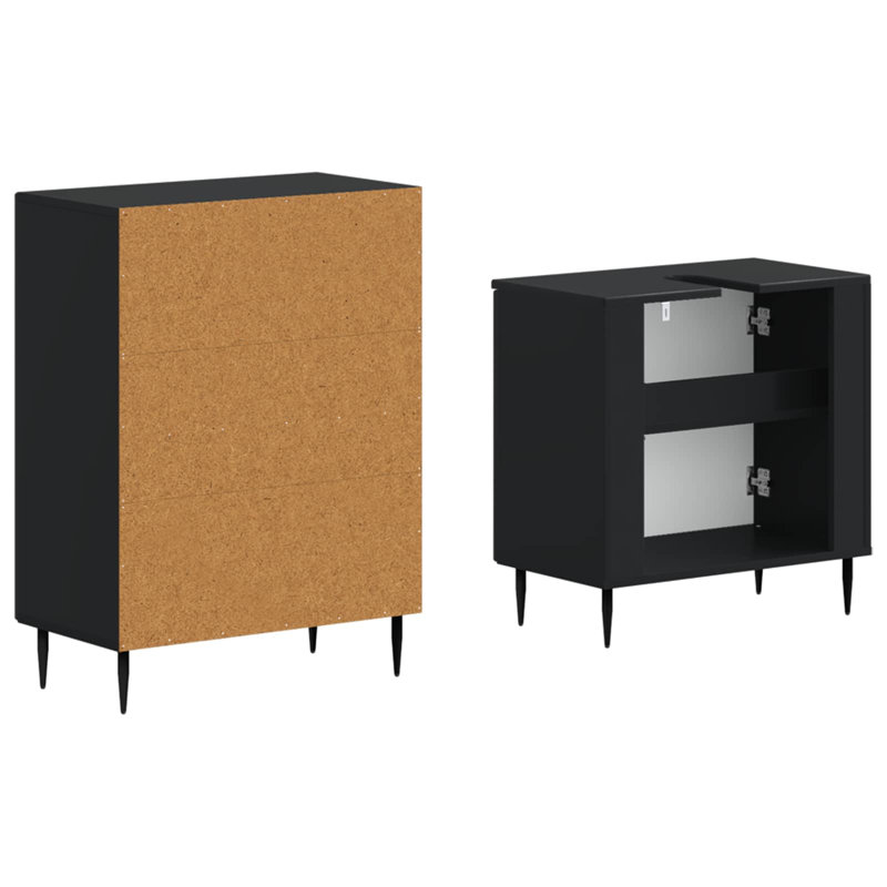 Bathroom Storage Furniture Set, Black