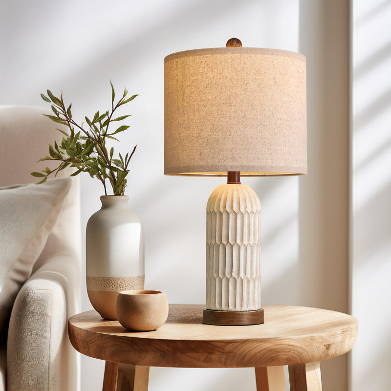 22.5"resin Farmhouse Table Lamp,usb Port,living Room,bedroom,office,study,traditional Lamp