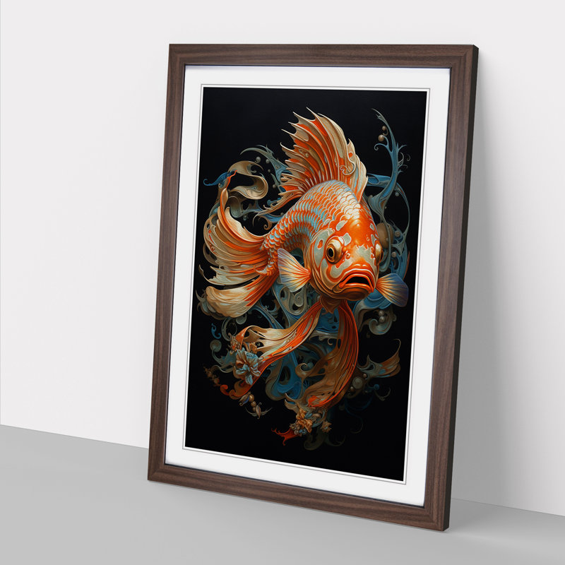 Fish Realism Art - Framed Print, Walnut Framed, 34cm H x 25cm W