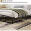 Très grande base de lit très grand - plateforme en métal robuste de 10 pouces, sommier, silencieux, aucun sommier requis, assemblage facile, antidérapant, noir-552983207-552983204-552983208