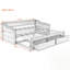 Lit de jour extensible en bois avec lit gigogne et tiroirs de rangement, parfait pour une utilisation polyvalente et peu encombrante-457563328