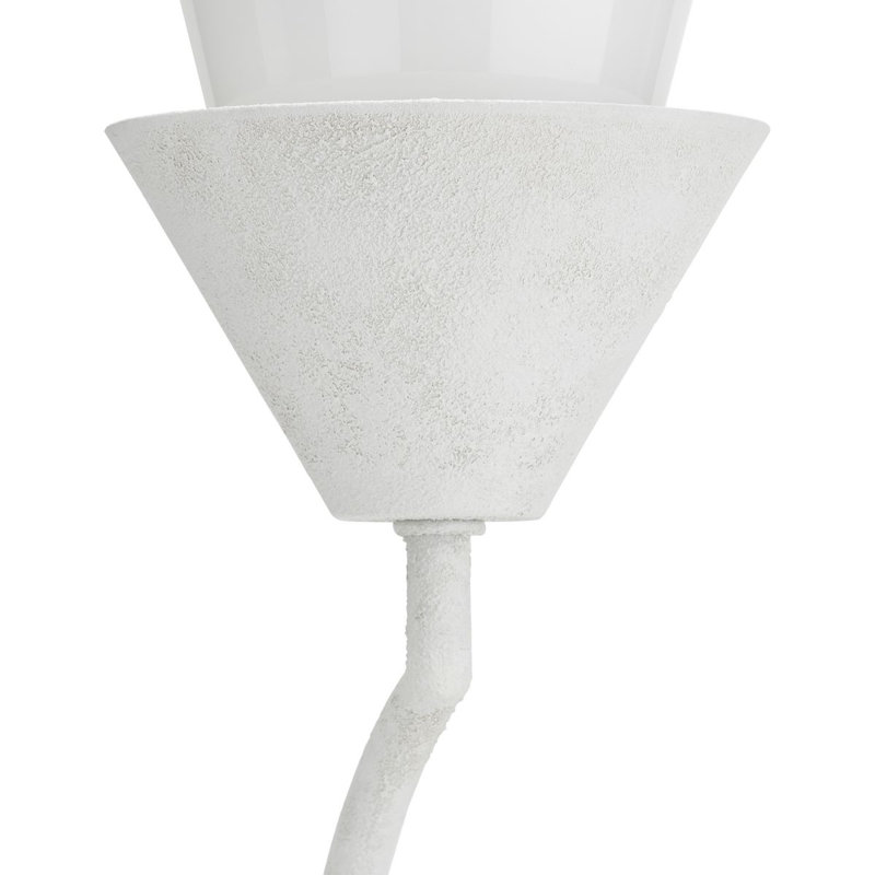 Pinellas Glass and Steel Wall Sconce, White Plaster
