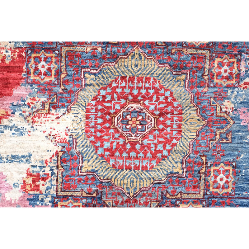 High-Quality Hand-Knotted Pink And Red Area Rug