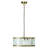 17"W Gold Metal and Beveled Glass Pendant