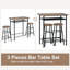 Ensemble de table bistro 3 pièces à hauteur de comptoir avec 2 tabourets en teck-380643496-380643497