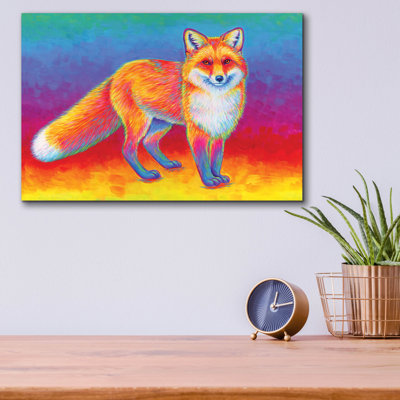 "Rainbow Red Fox" par Rebecca Wang Art