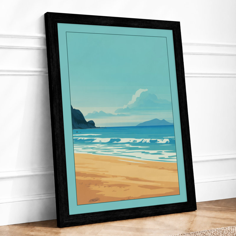 Horizon Coastal - Framed Print, A2 - 59.4 x 42.0 cm, Black