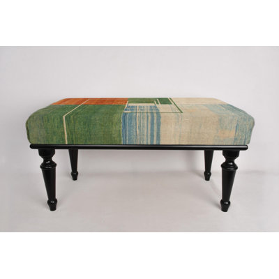 Green Bench, Orange Bench, Geometric Design Bench, Sitting Bench, Desk Bench,Porch Bench,Home Decor Bench, Handmade Bench, Bench For Bedroom by Dakota Fields