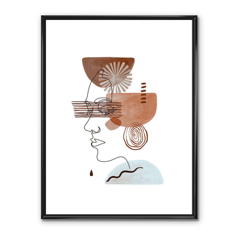 Minimal Compositions of Abstract faces II - reproduction sur toile, H 20 po x l 12 po x P 1 po, Toile avec cadre noir