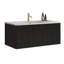Meuble-lavabo flottant rayé en chêne noir 36 po avec lavabo en céramique blanc 36 po, pré-assemblé