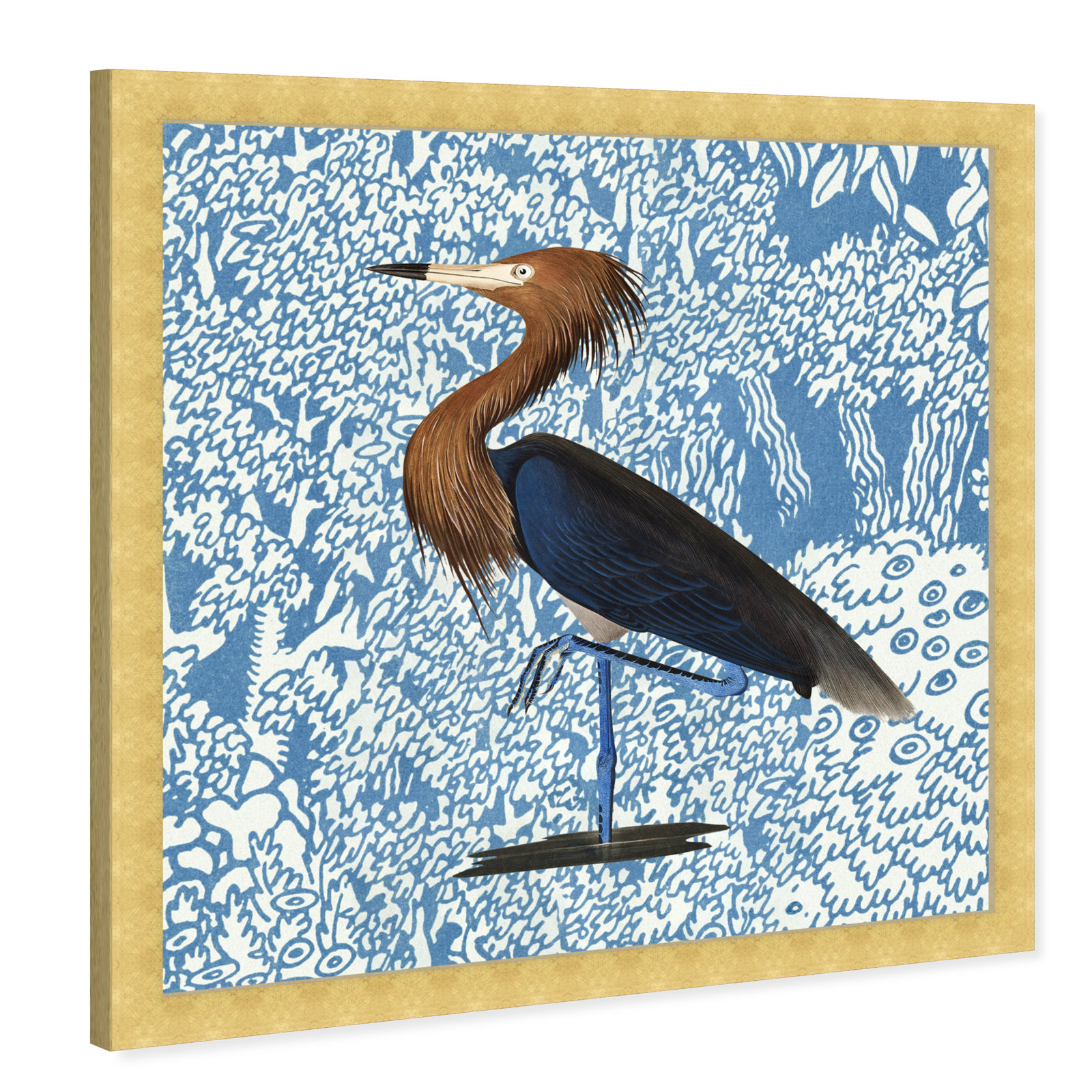 Bird Pose by Oliver Gal, 18" H x 18" W x 0.5" D, Gold