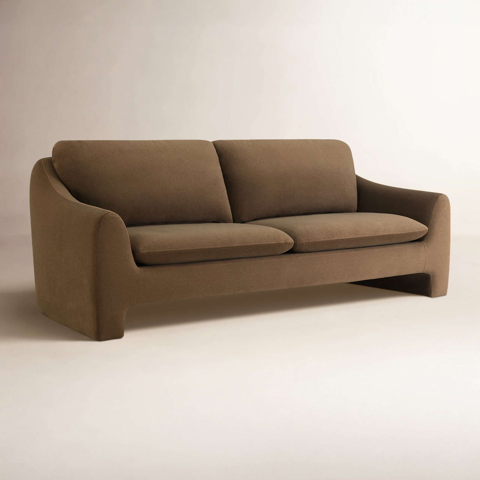 Elodie 87" Velvet Sofa, Brown