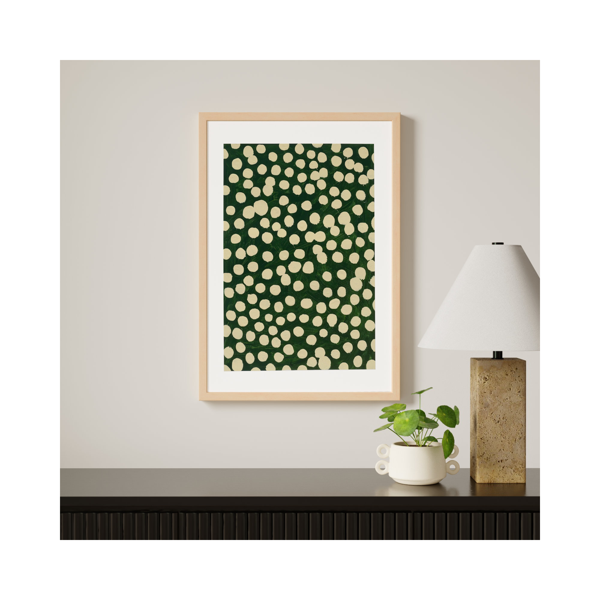 Lichen On Winter Green by Michela Sorrentino, Brown, 30" H x 21" W x 1.25" D