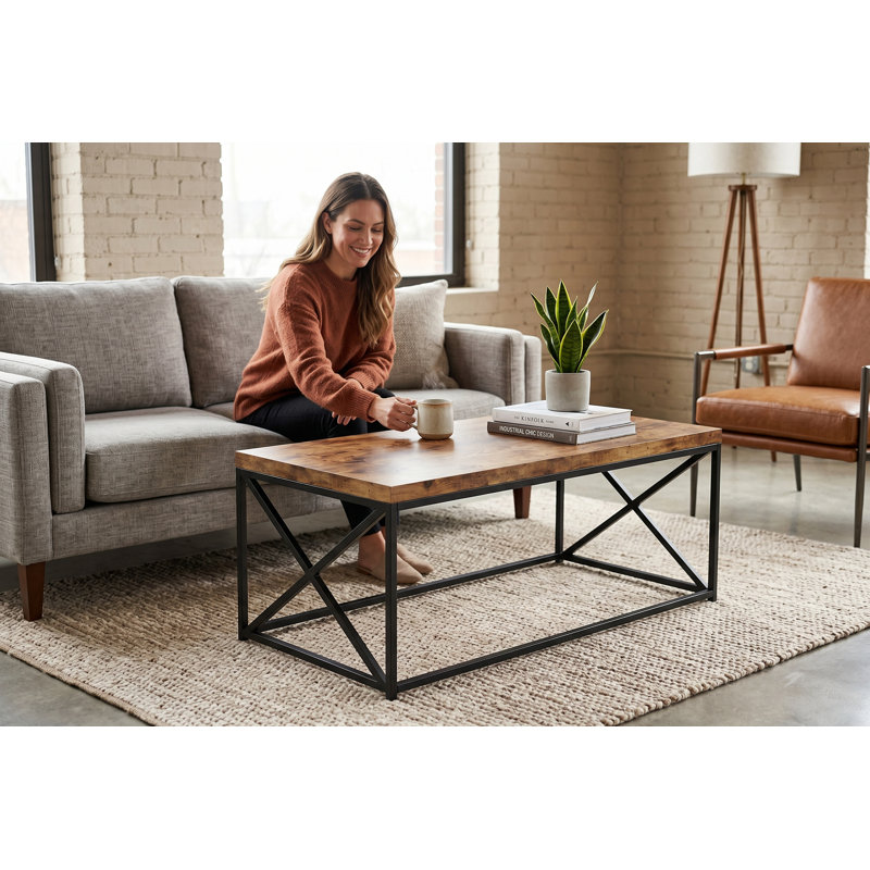 Table basse Chesterfield, Marron