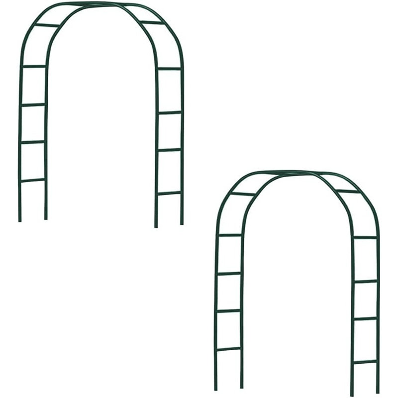 2 pièces arche de jardin en métal vert 7,9 pi