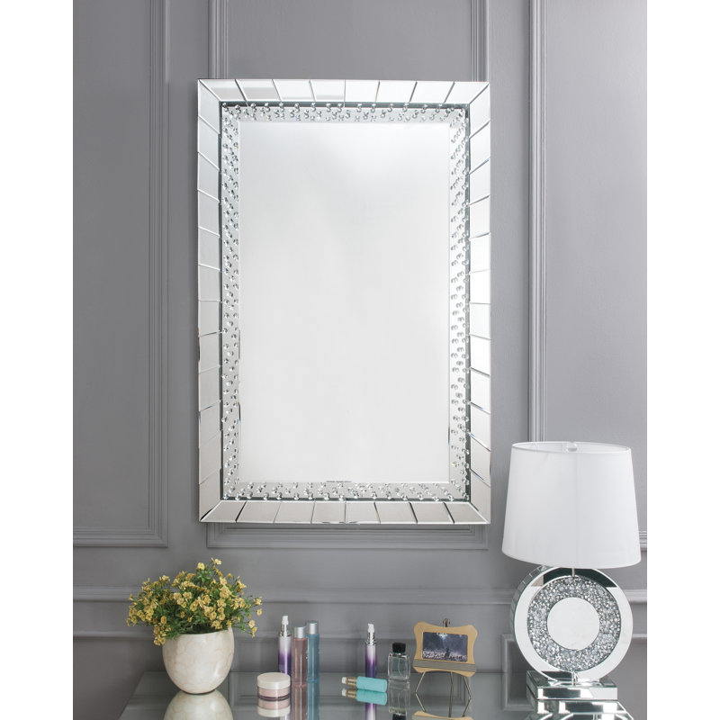 Miroir d'appoint en miroir et faux cristaux