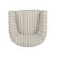 Chaises d'appoint pivotantes lisses, structure en métal et tissu, rayures modernes