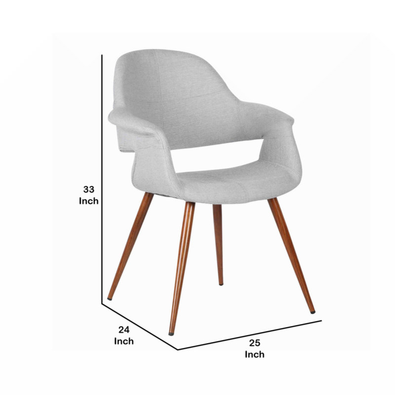 Chaise de salle à manger moderne de 18 pouces, pieds fuselés en angle, gris et brun