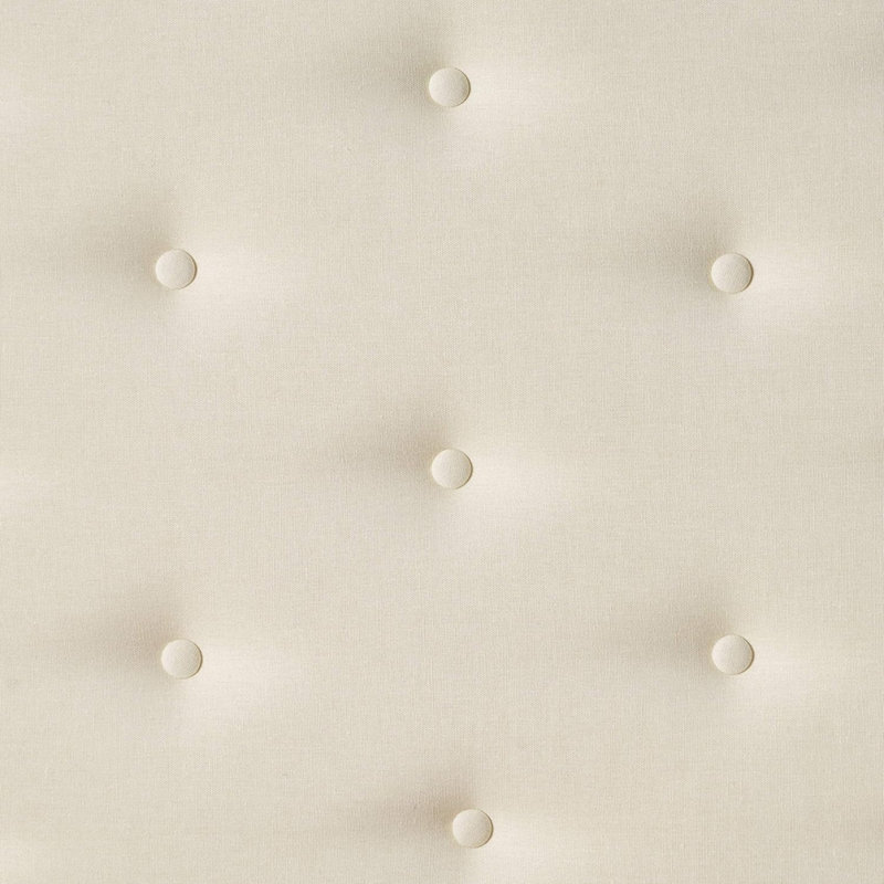 Tufted Upholstered Headboard With Durable Metal Legs, Ivory