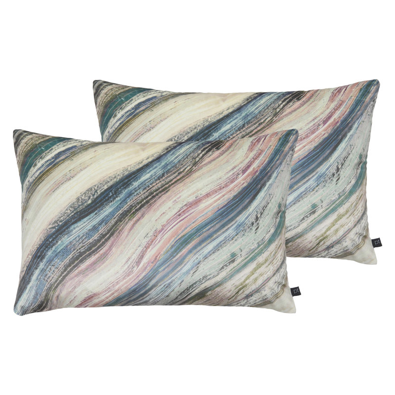 Geometric Rectangular Cushion, Cerulean