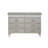 Denetris 6-Drawer Dresser in Silver and Mirrored