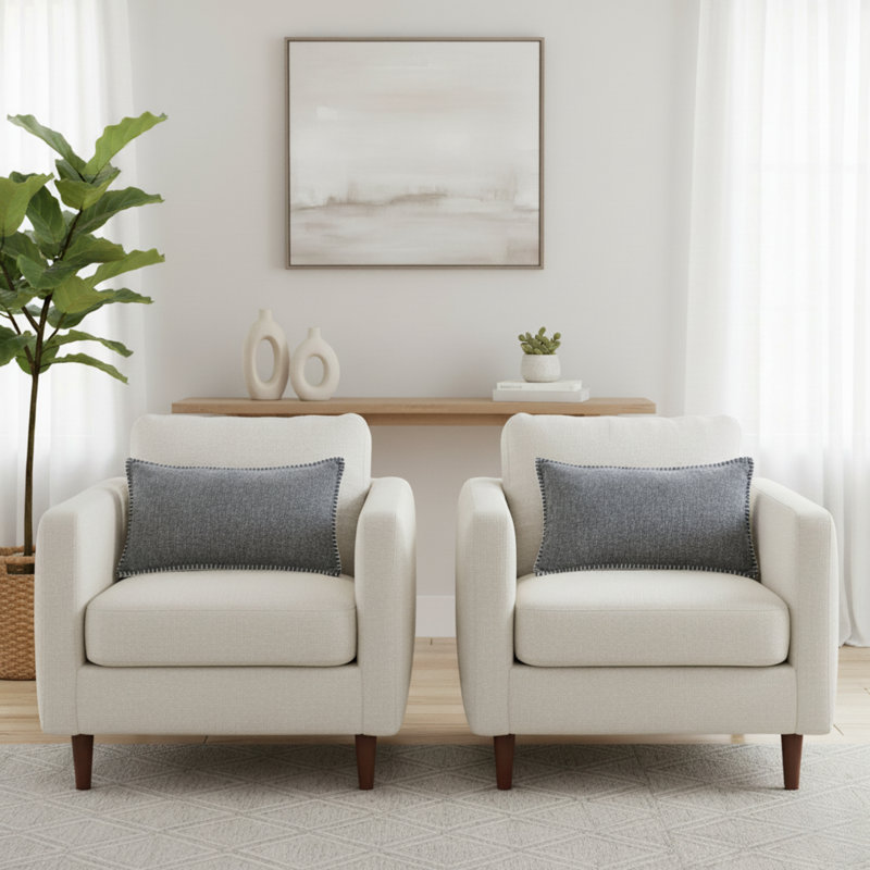  Housses de coussin lombaire 12 po x 20 po | Housse de coussin rectangulaire douce en chenille (ensemble de 2), Gris chiné