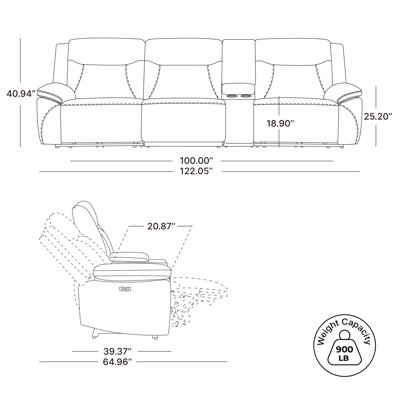 Jagger 4 - Piece Power Reclining Sectional With Cupholders, Storage & Usb Ports