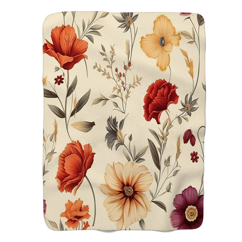 Mauve Blooms - 1 pièce Sherpa Premium, Lit simple