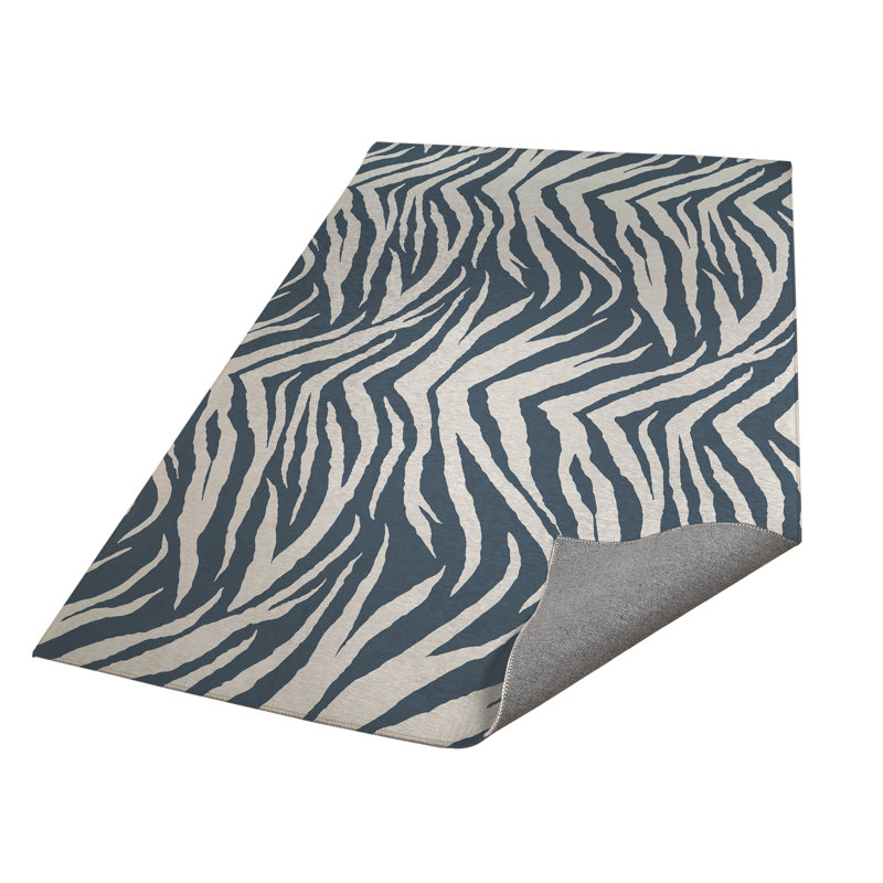 Zebra Patch Kids Play Mat, Blue, Rectangle 3' x 5'