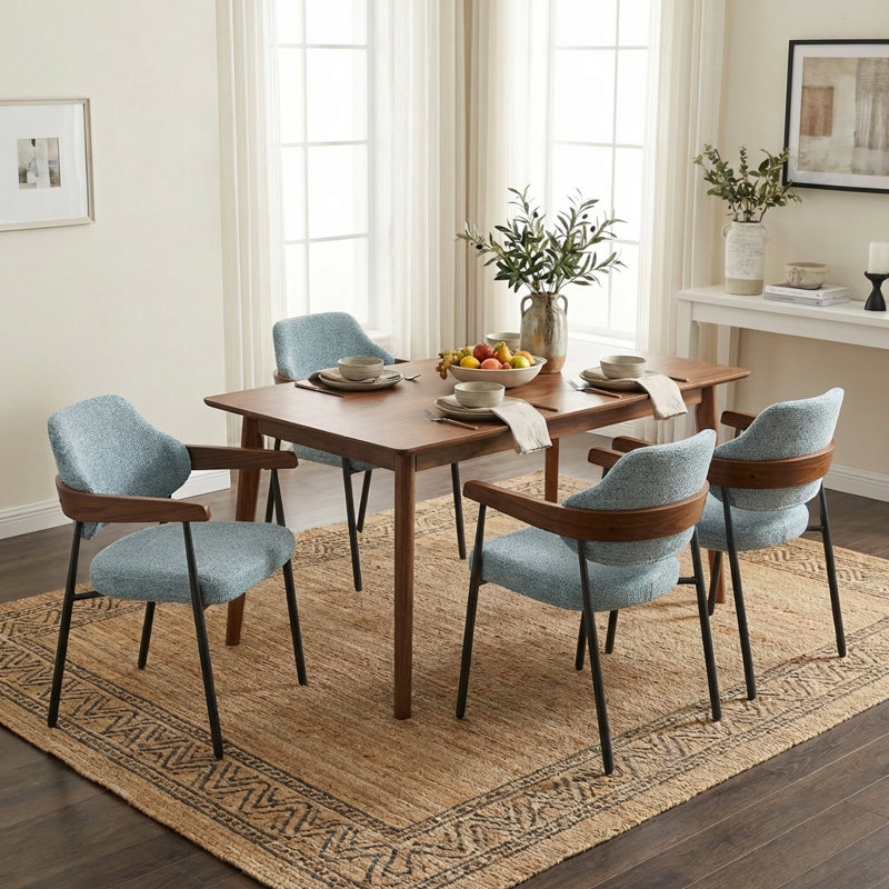 Devane Upholstered Dining Chair, Blue