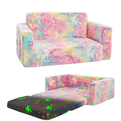 Amilee Kids Couch Sofa, Folding Toddler Couch