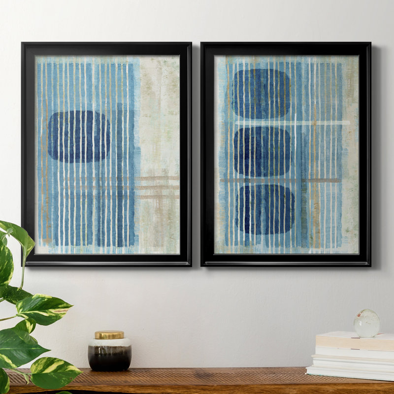 «Blue Blue Horizon I», reproduction encadrée de qualité supérieure - prête à être accrochée, H 42,5 po x l 61 po x P 1 po