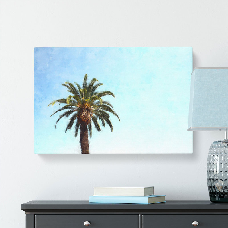 Lone Palm Tree - Wrapped Canvas Print, 35cm H x 50cm W x 3cm D