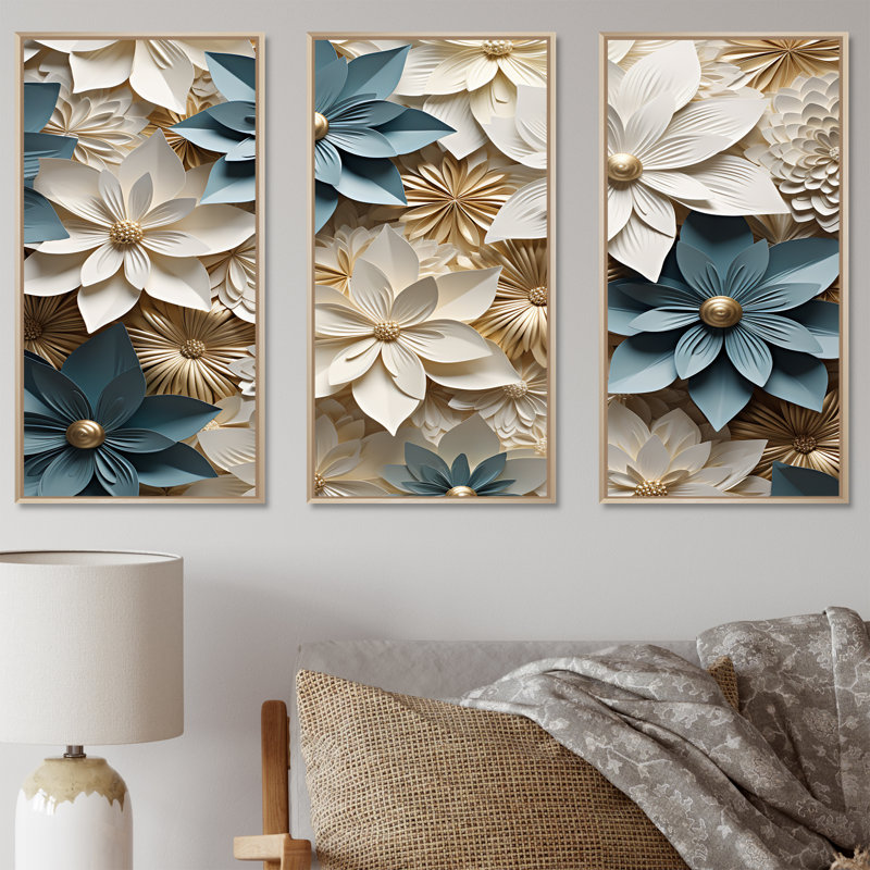 Poinsettias Crafted Delights - Ensemble de décorations murales poinsettias, Cadre naturel flottant