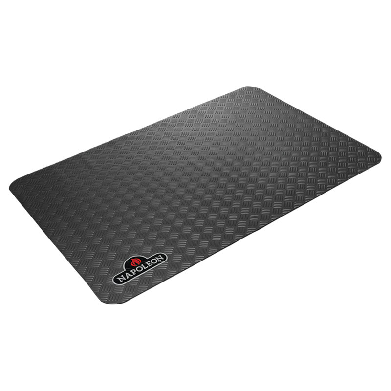 Gray Non-Slip Diamond Plate Grill Mat 32" x 47"