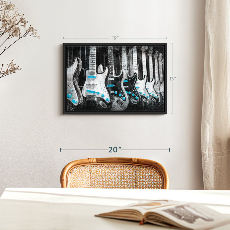 «Electric Guitars Pop», reproduction sur toile, H 13 po x l 19 po