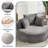 56" Oversized Bean Bag Chair, Boneless Round Chaise Lounge Single Sofa Chair with Pillows-673957640